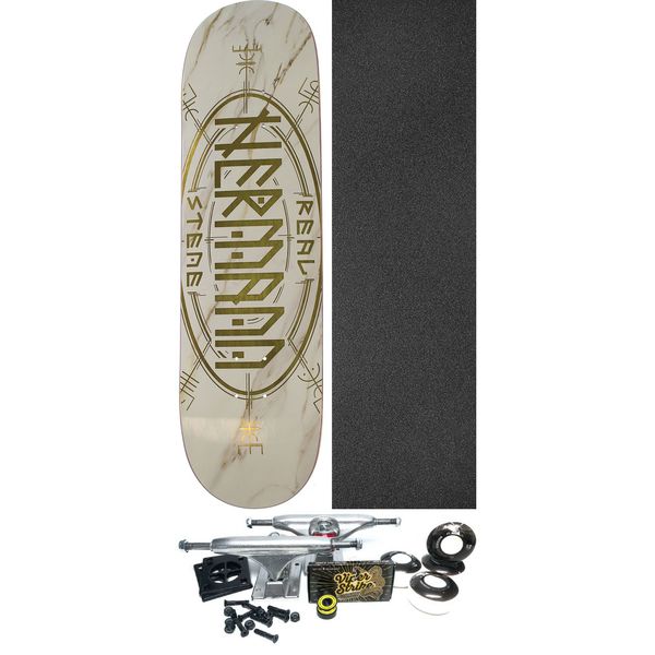 Real Skateboards Hermann Stene Oval Skateboard Deck True Fit - 8.5" x 31.35" - Complete Skateboard Bundle